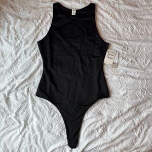 BP Black Sleeveless Bodysuit High Neck Ribbed